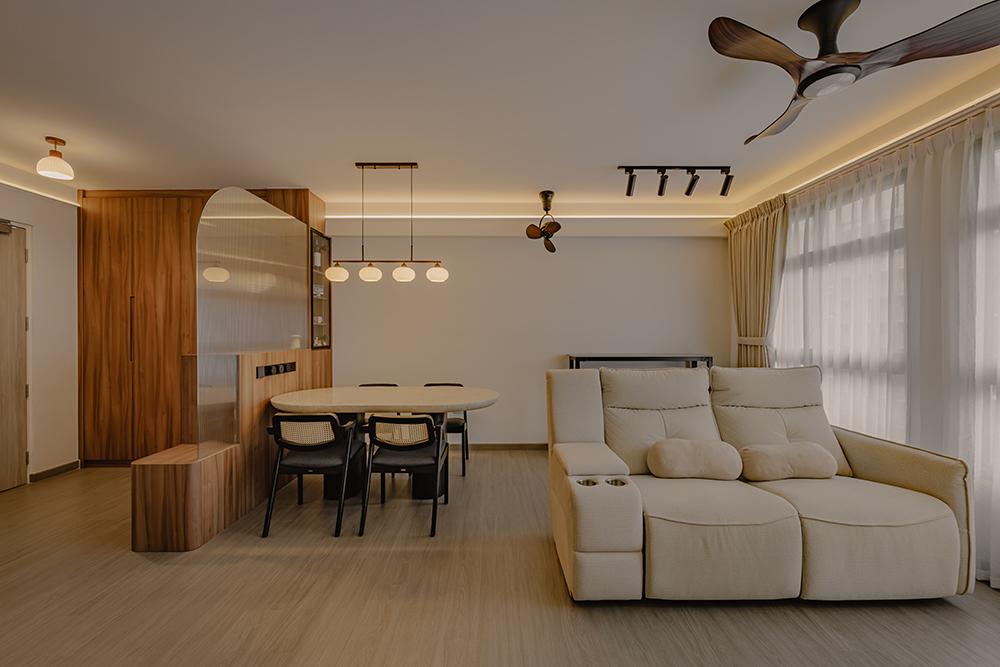 Scandinavian Living Room with Settee and Vinyl Flooring