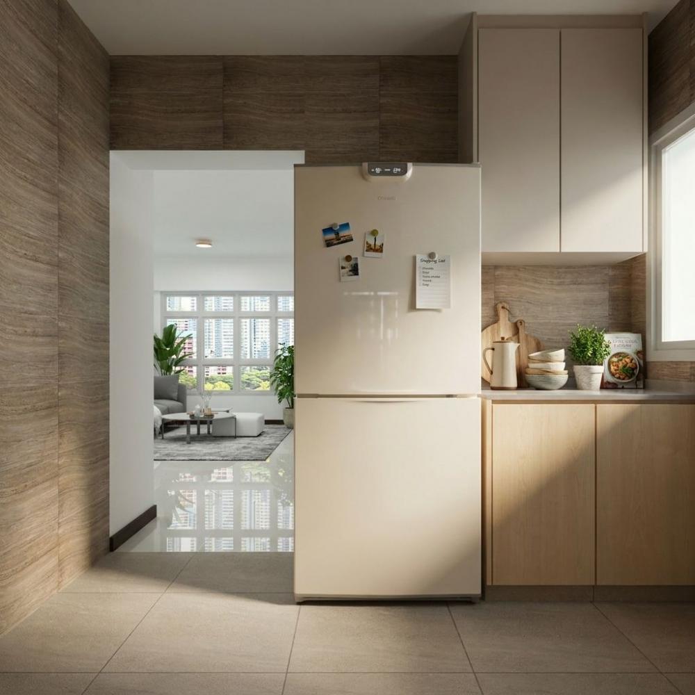 Contemporary Kitchen with Countertop and Homogeneous Tiles