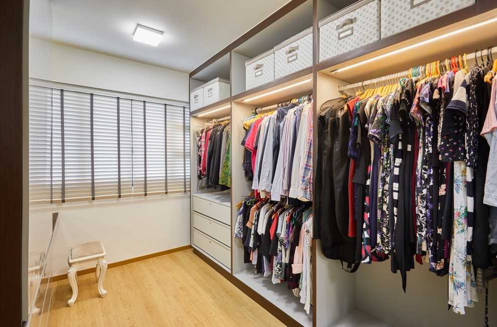 Asian Walk-in Wardrobe with Mirror and Wardrobe