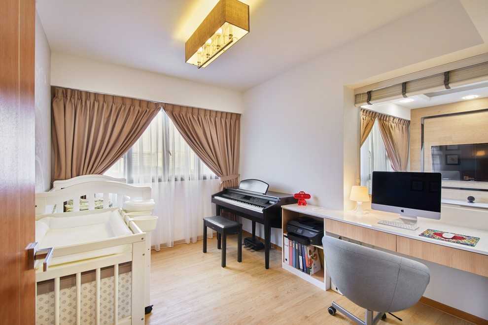 Asian Home Office with Desk and Desk Chairs