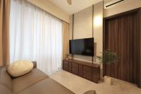 Contemporary Living Room at 2 Bedroom Condo @ Lentor Central