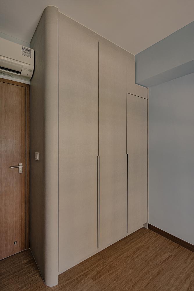 Modern Bedroom with Vinyl Flooring and Wardrobe