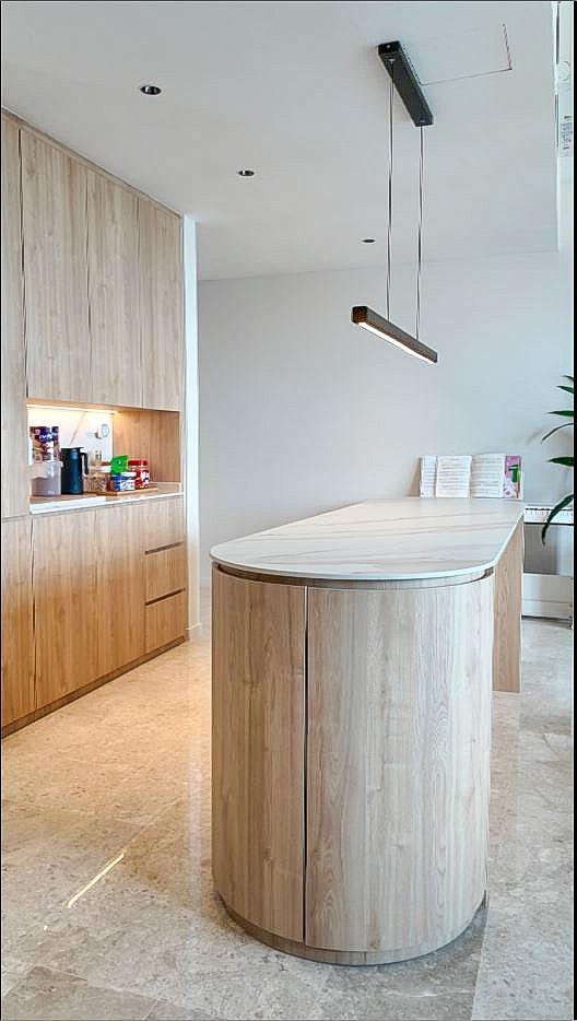 Modern Dining Room with Drop Light and Ceiling Light