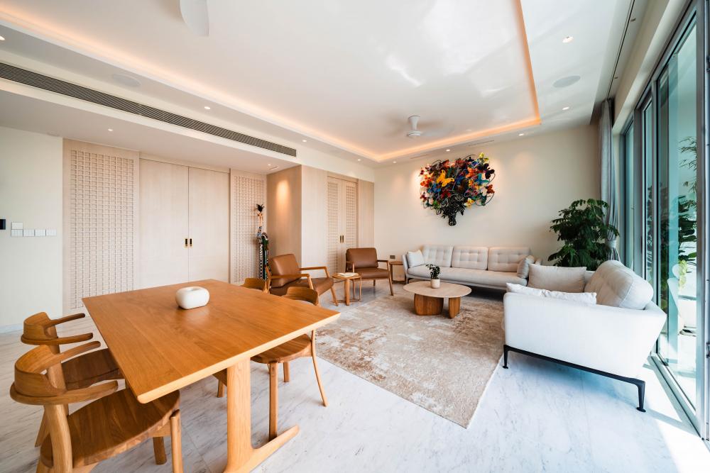 Minimalist Living Room with Settee and Cove Lighting