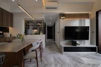 Contemporary Living Room at 3 Bedroom Condo @ Sembawang