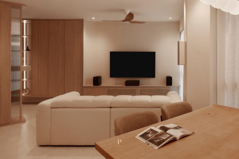 Minimalist Living Room with TV Console and Sofa