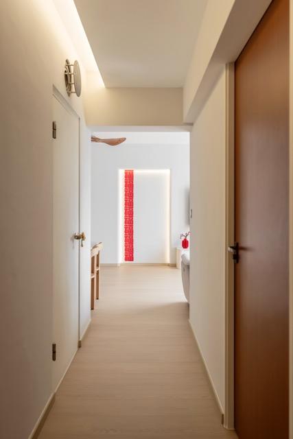 Asian Hallway with Artwork and Paintings