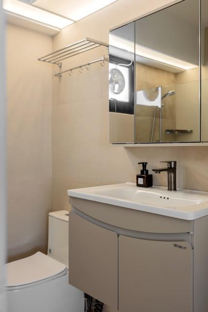 Asian Bathroom with Mirror and Bathroom Mirrors