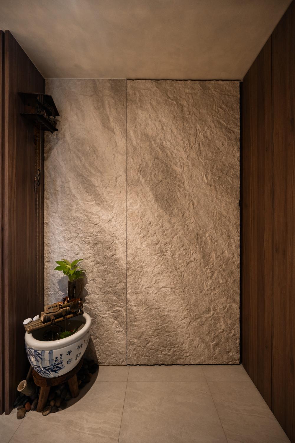Modern Entryway with Doors and Houseplants