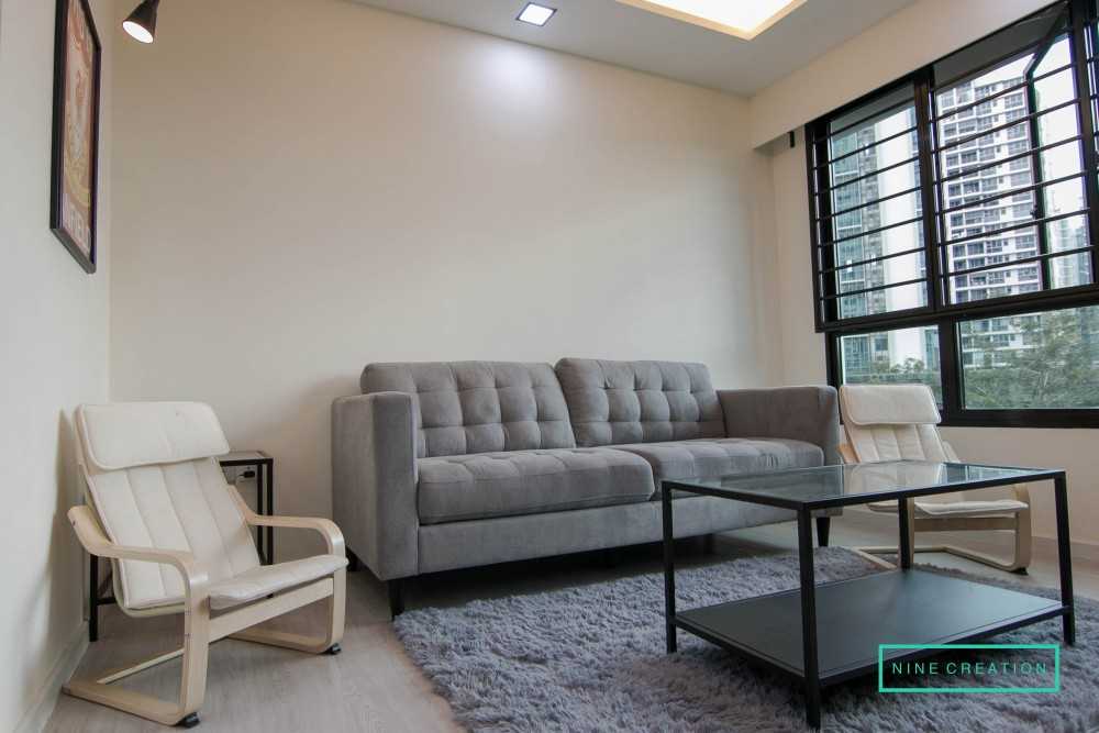 Modern Living Room with Sofa and Side Table