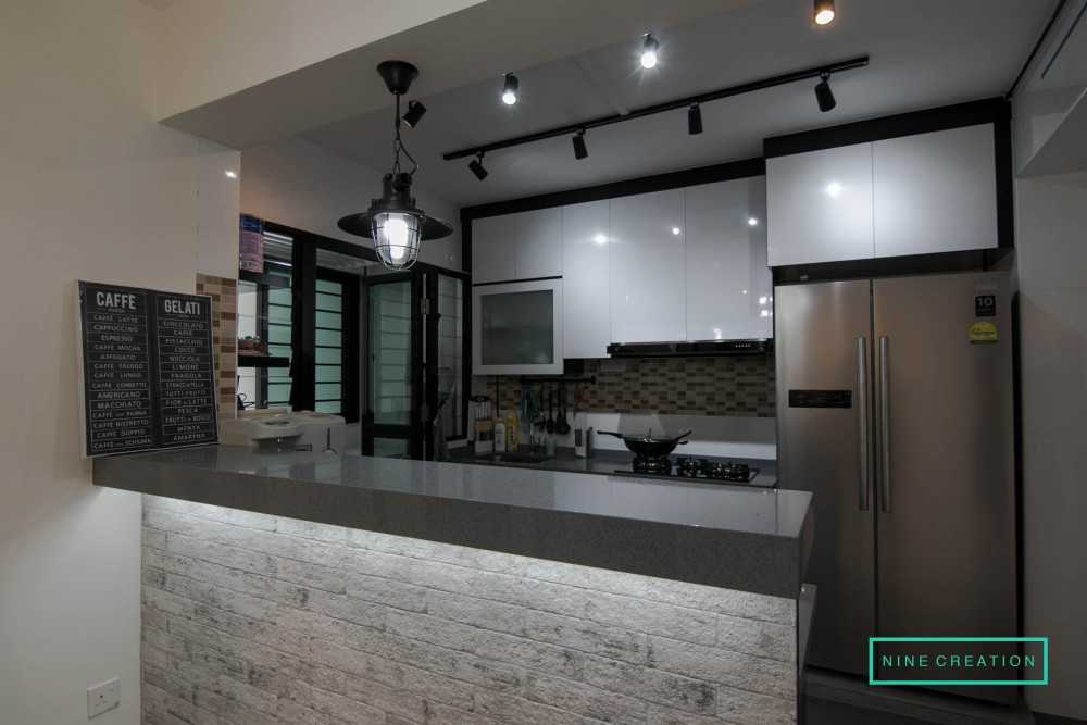 Modern Kitchen with Countertop and Vinyl Flooring