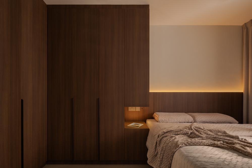 Modern Bedroom with Wardrobe and Built-in Bed