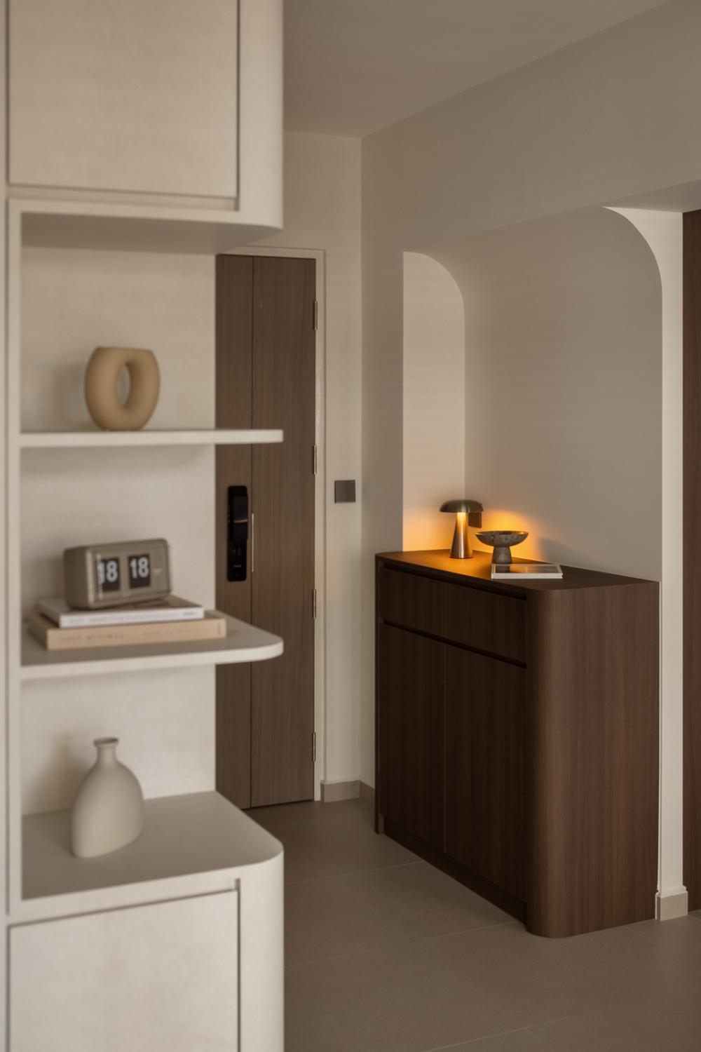 Modern Entryway with Shoe Rack and Small Storage