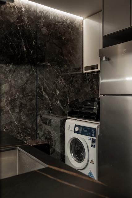 Contemporary Kitchen with Kitchen Window and Flooring