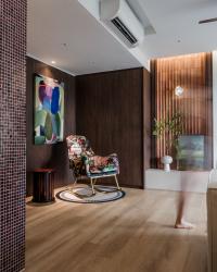 Contemporary Foyer at Ecopolitan Condo