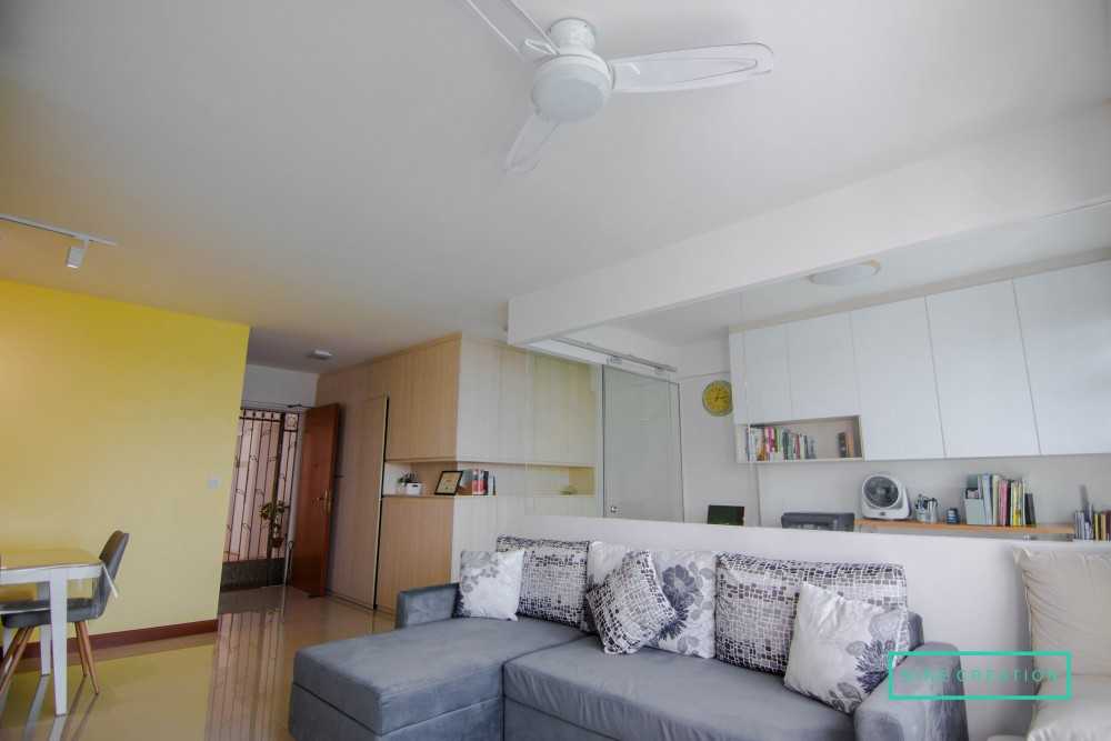 Modern Living Room with Settee and Homogeneous Tiles