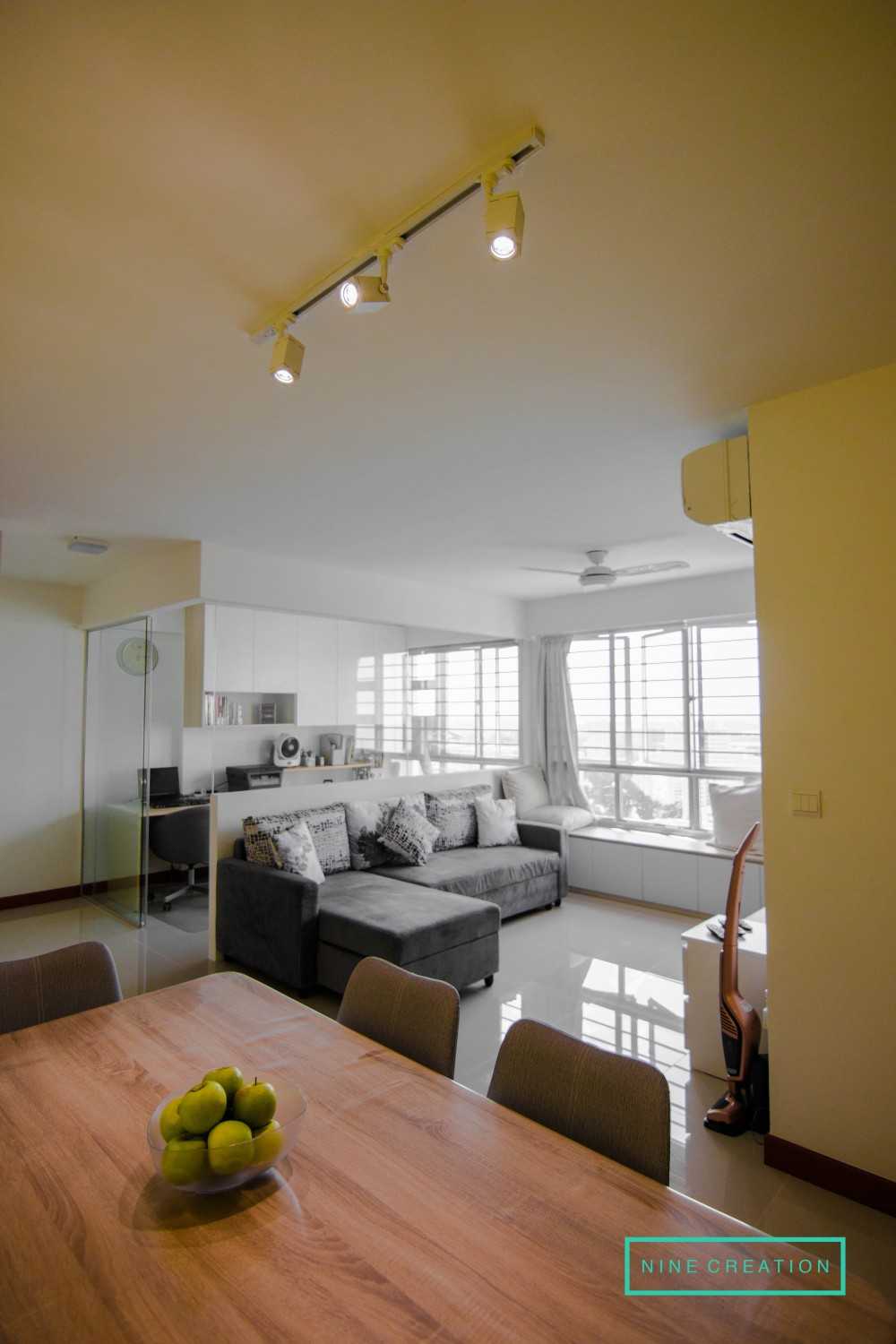 Modern Dining Room with Cove Lighting and Ceiling Fan