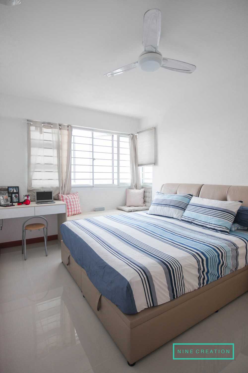 Modern Bedroom with Platform Bed and Built-in Bed