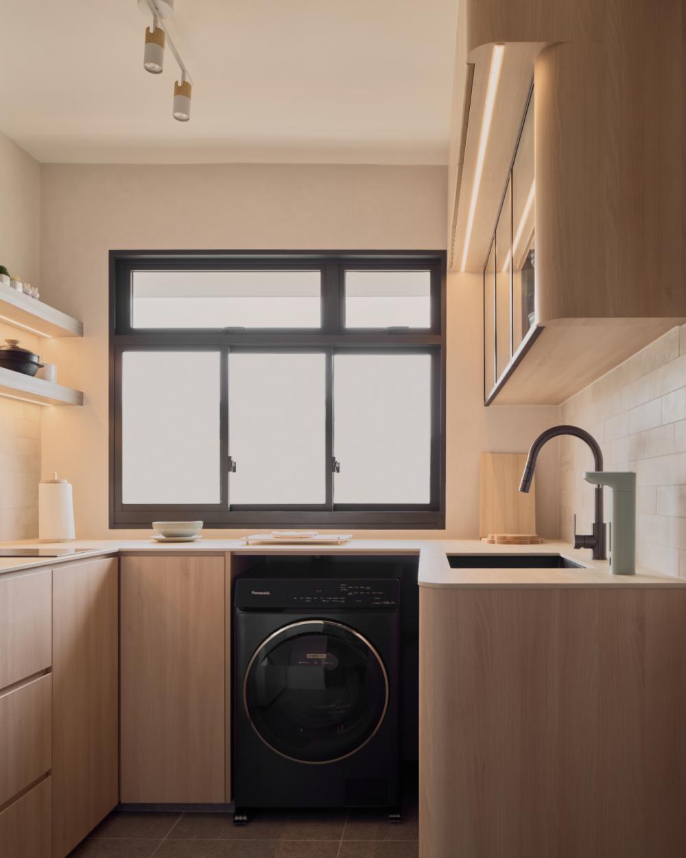 Scandinavian Kitchen with Countertop and Kitchen Island