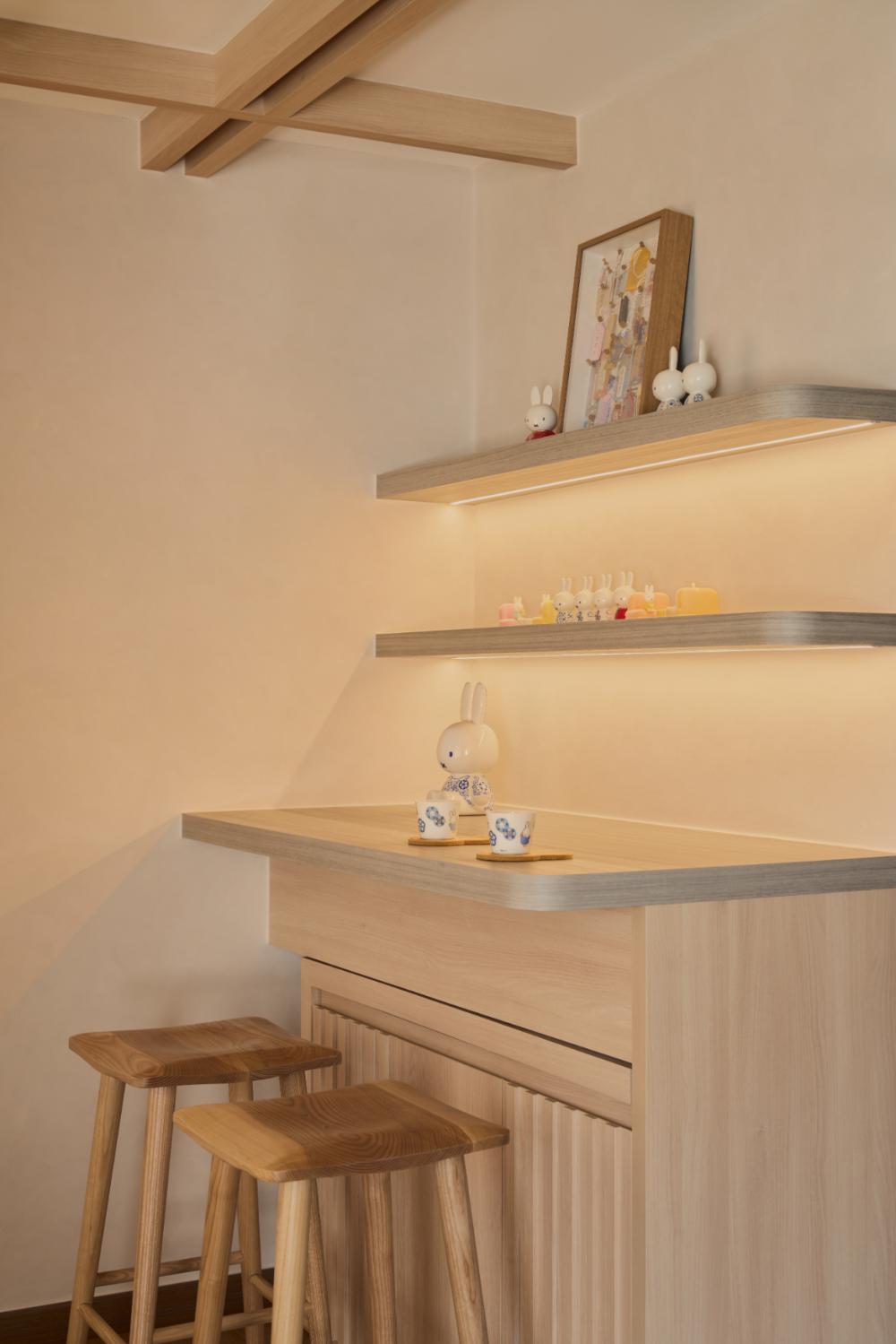Scandinavian Living Room with Dining Table and Console Table