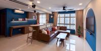 Asian Living Room at 269 Toa Payoh - Elegant Coastal Tropical Modern Living