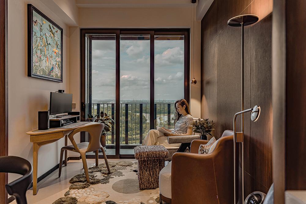 Modern Living Room with Feature Wall and Paintings