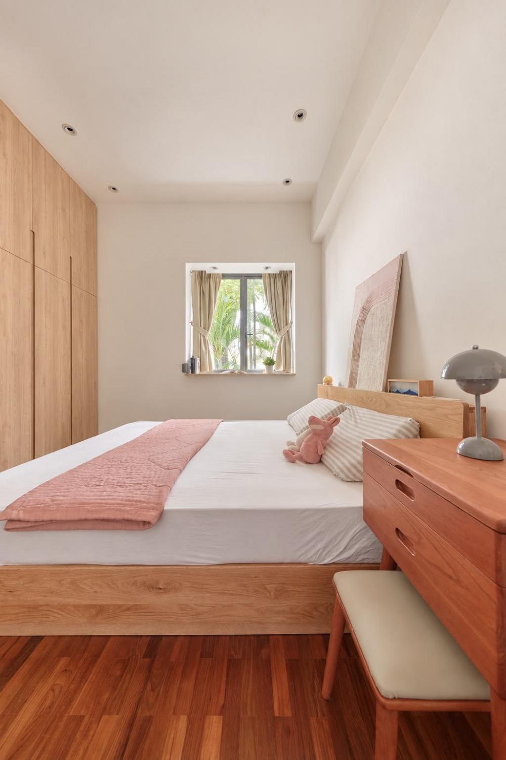 Contemporary Bedroom with Wardrobe and Bedside Table