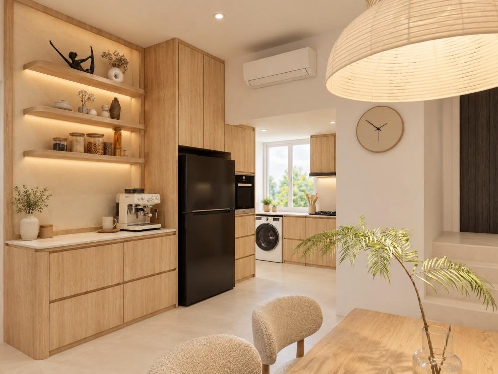 Contemporary Pantry with Tableware and Drinkware