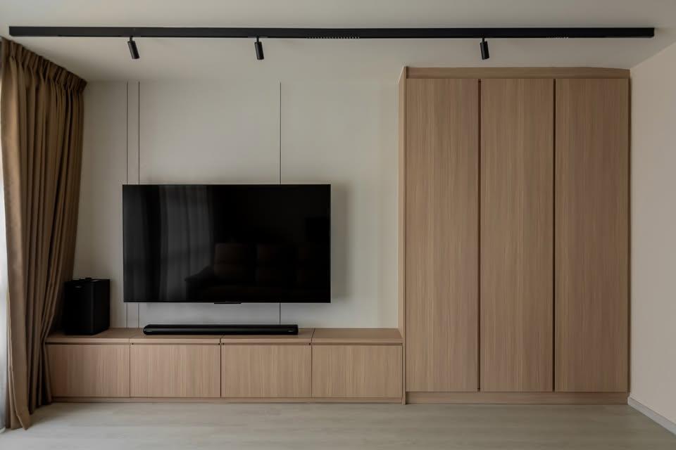 Modern Living Room with TV Console and TV