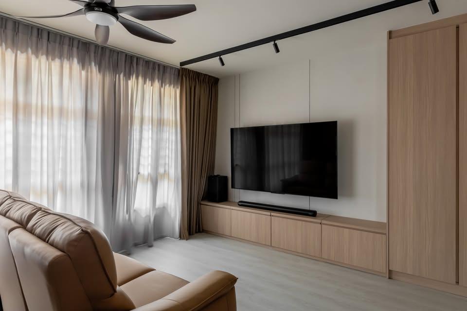 Modern Living Room with TV Console and Sofa