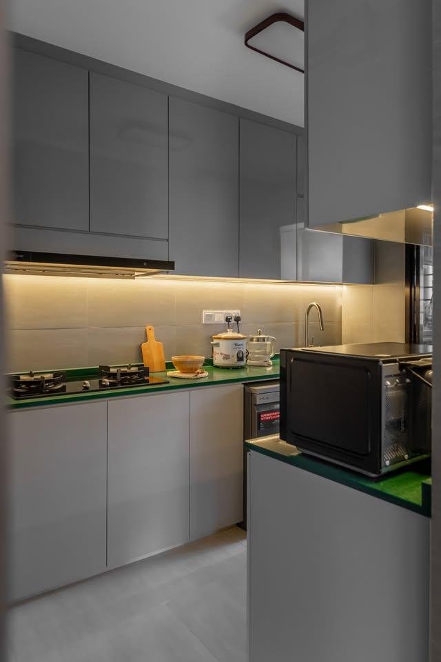 Modern Kitchen with Countertop and Kitchen Accessories
