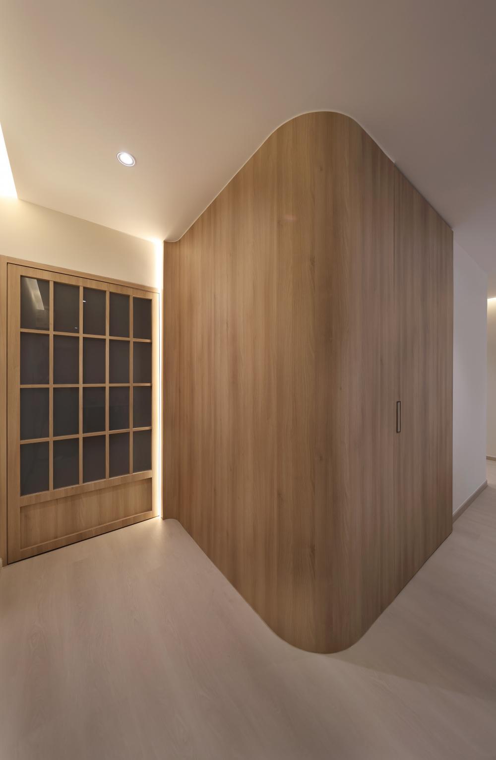Minimalist Entryway with Small Storage and Shoe Cabinets