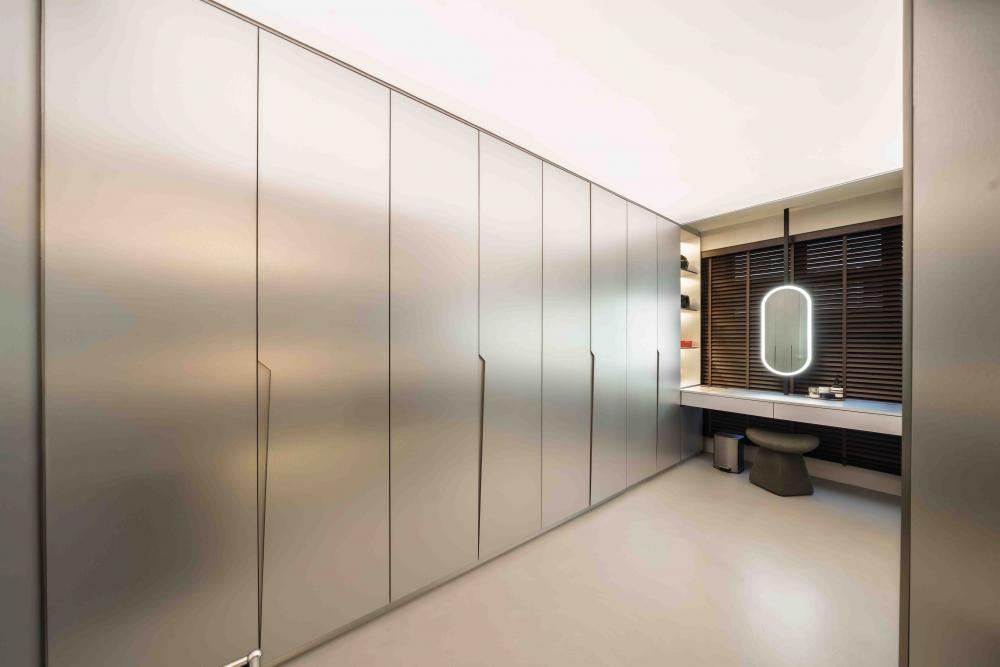 Industrial Bedroom with Wardrobe and Built-in Bed