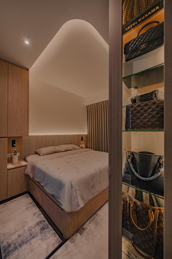 Modern Bedroom with Wardrobe and Built-in Bed