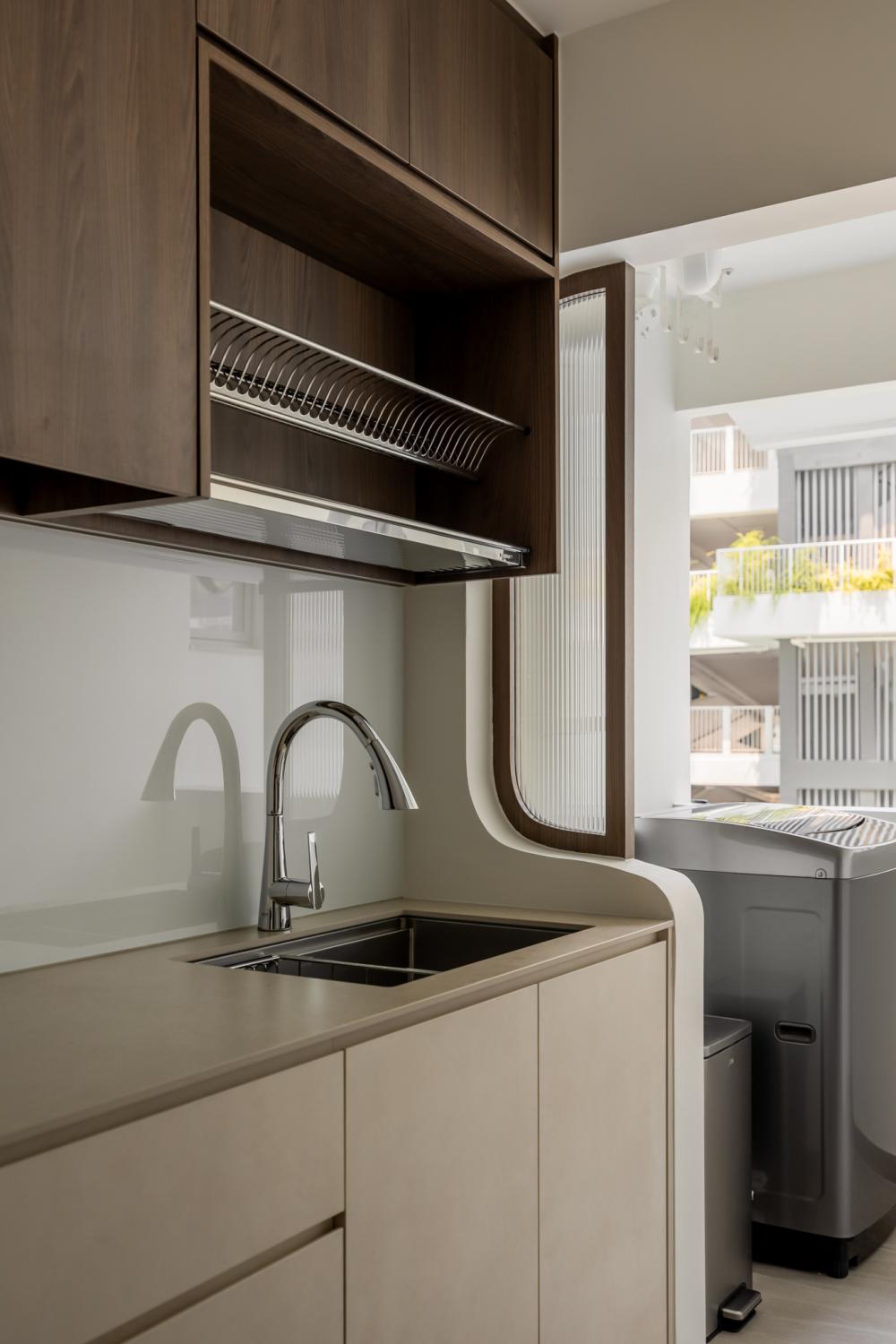 Contemporary Kitchen with Countertop and Kitchen Window