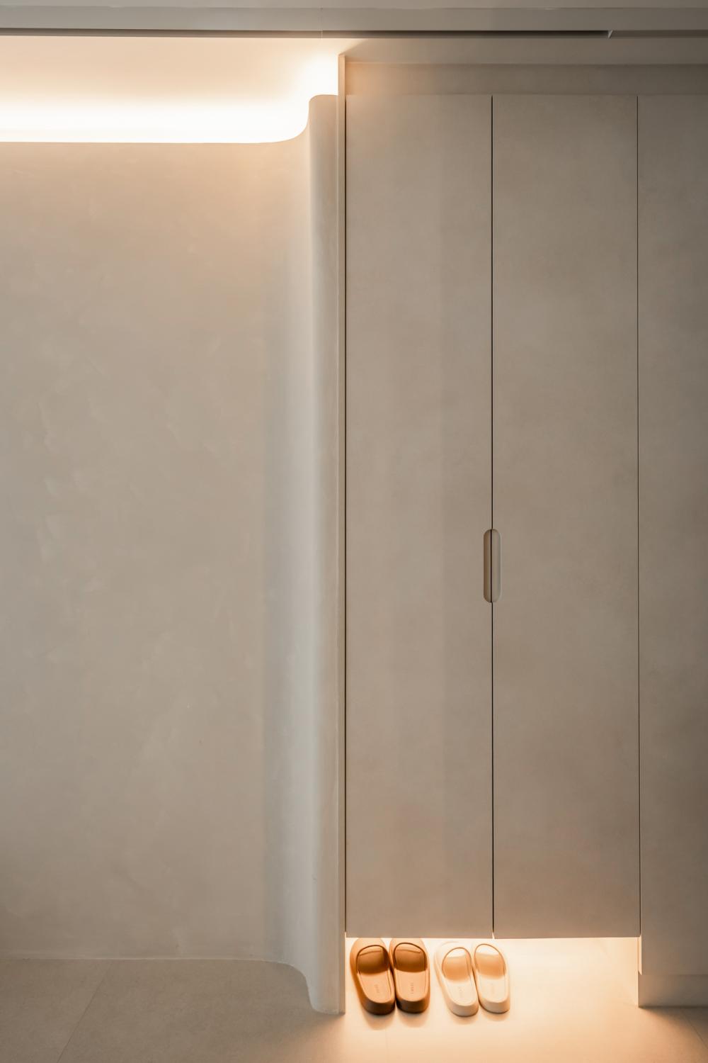 Contemporary Foyer with Storage Cabinets and Shoe Cabinets