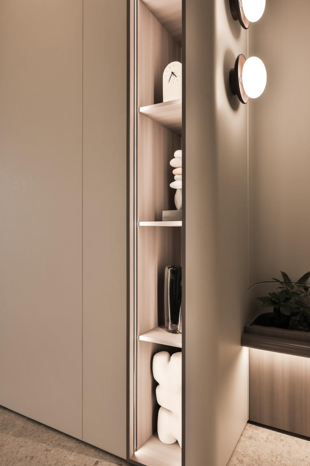 Modern Foyer with Artwork and Planters