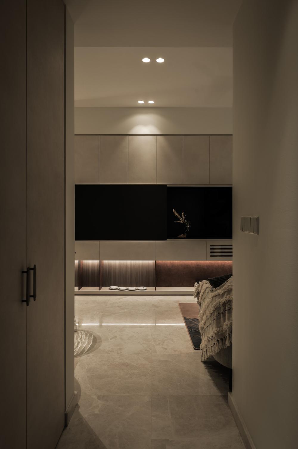 Modern Living Room with TV Console and Feature Wall