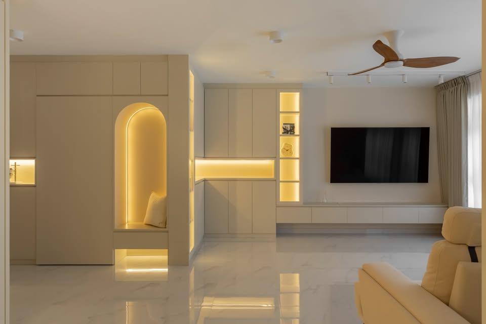 Modern Living Room with TV Console and TV