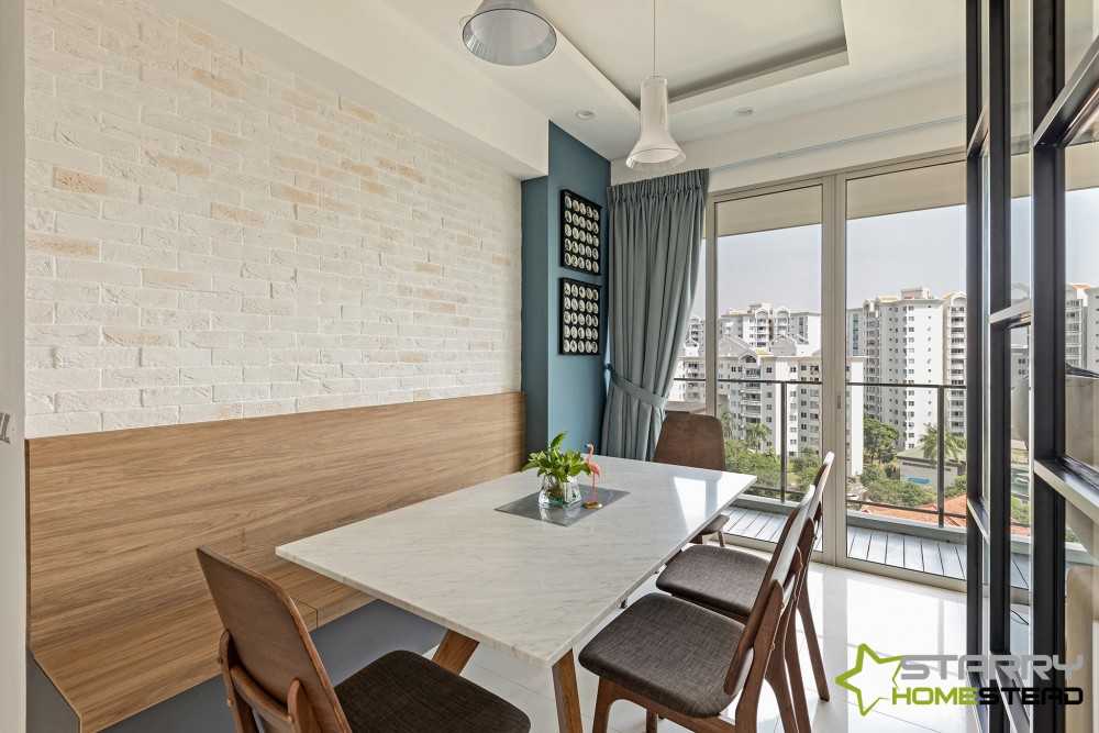 Modern Dining Room with Settee and Feature Wall
