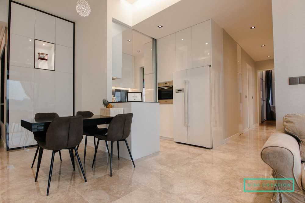 Contemporary Dining Room with Cove Lighting and Dining Table