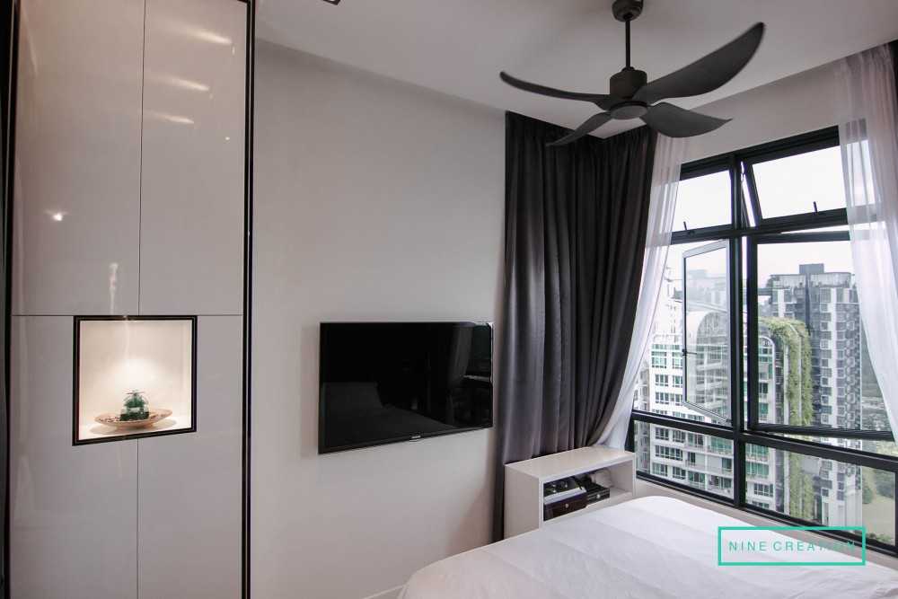 Contemporary Bedroom with Ceiling Light and Wardrobe