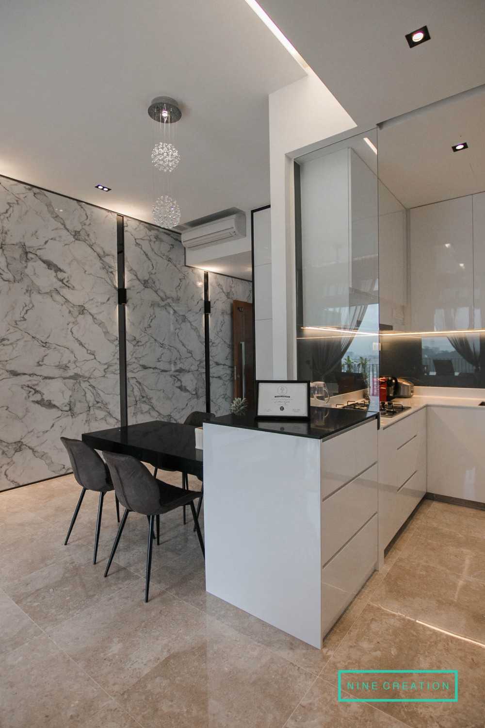 Contemporary Dining Room with Cove Lighting and Downlights