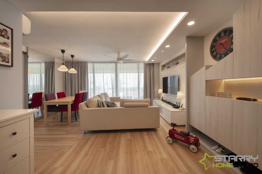 Scandinavian Living Room with TV Console and Sofa