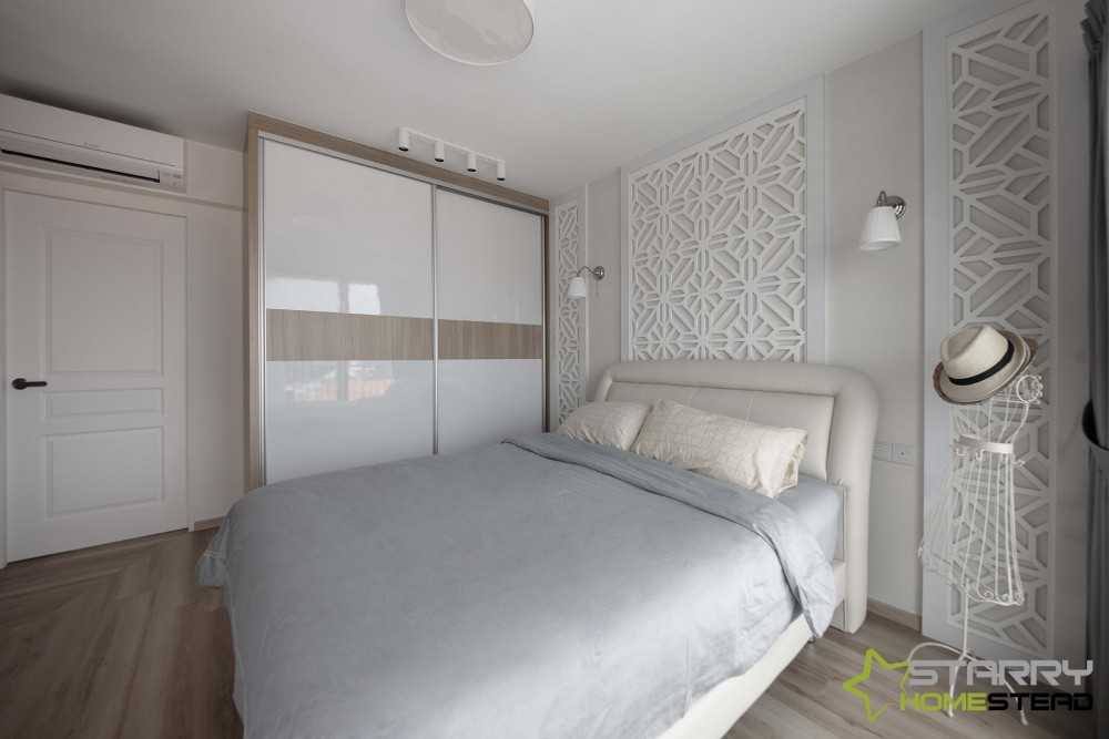 Scandinavian Bedroom with Feature Wall and Wardrobe