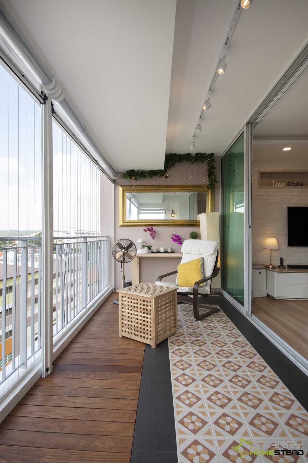 Scandinavian Balcony with Mirror and Outdoor Accessories