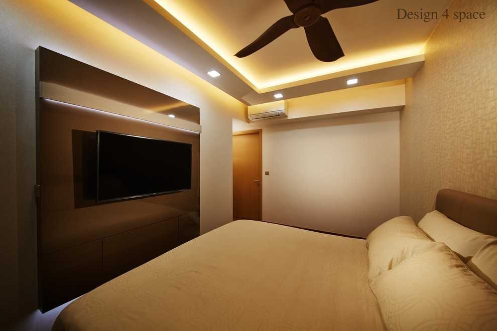 Contemporary Bedroom with Ceiling Light and Wardrobe