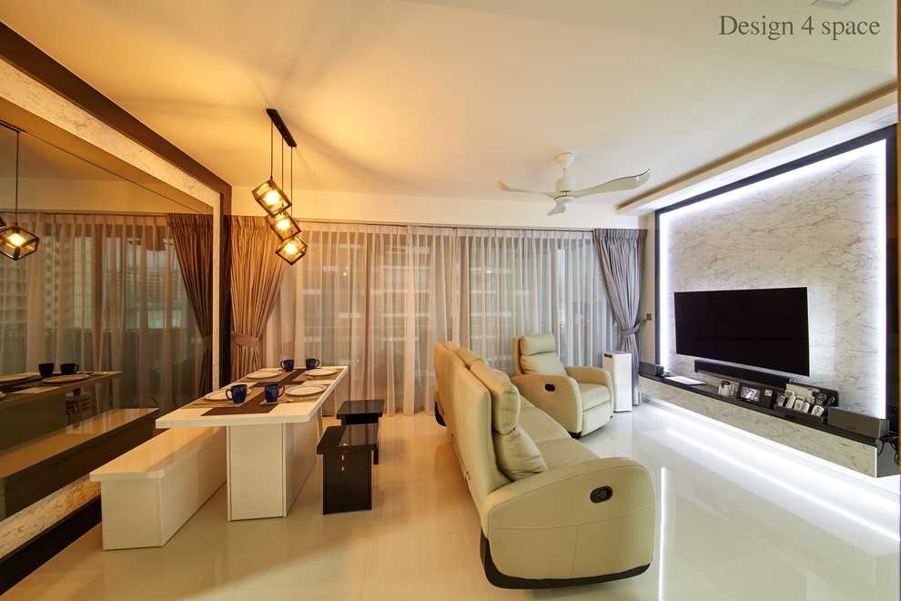 Contemporary Living Room with Sofa and TV