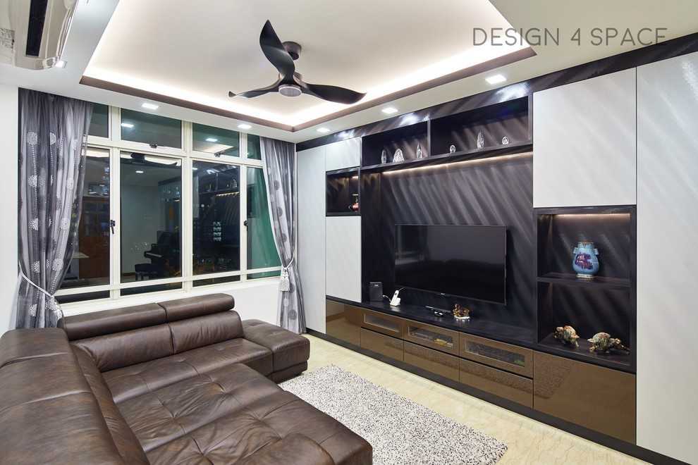 Scandinavian Living Room with Sofa and TV