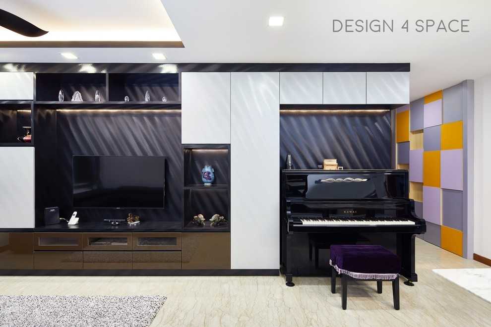 Scandinavian Living Room with TV Console and Sofa